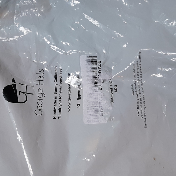 NWT George hats adult size blue diamond print trucker hat - Picture 3 of 3